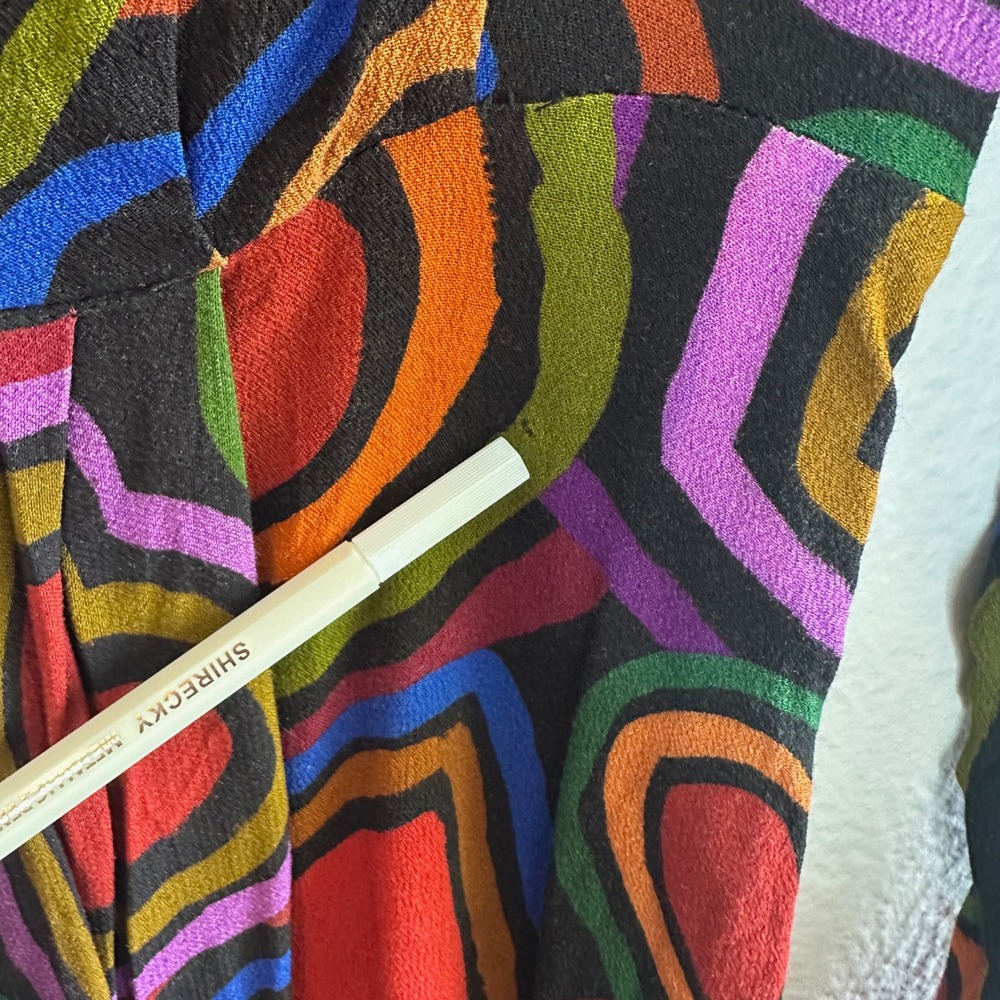 Farm Rio Rainbow Wild Hearts Maxi Dress‎ Heart Print V-Neck Long Sleeve Size XS - Picture 8 of 10
